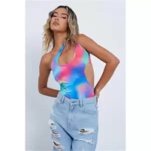 I Saw It First Multi Abstract Print Asymmetrical Bodysuit - Multi