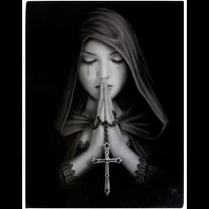 Small Gothic Prayer Canvas Picture by Anne Stokes