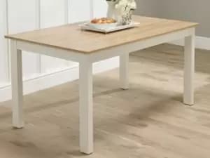 LPD Cotswold 150cm Cream and Oak Dining Table Flat Packed