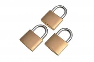 Wickes Padlock - Brass 40mm Pack of 3