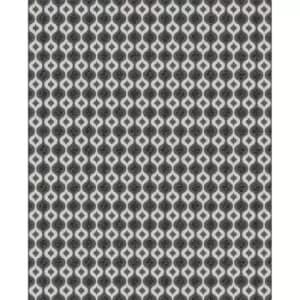 Graham & Brown Wallpaper 112581 Luxe Ogee - Black Silver
