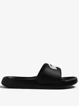 Lacoste Crocodile Slides - Black, Size 4, Women