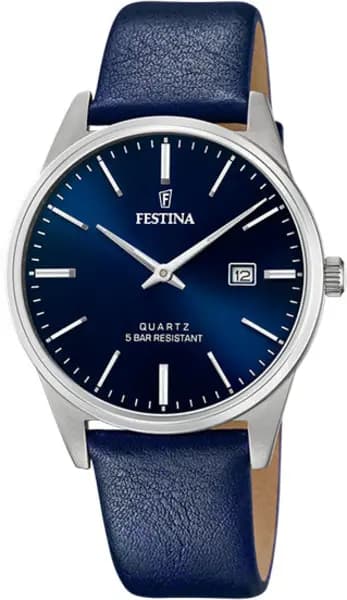 Festina Watch Two Hands Date Mens - Blue FST-080
