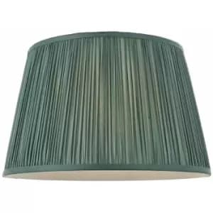 14' Elegant Round Tapered Drum Lamp Shade Fir Green Gathered Pleated Silk Cover