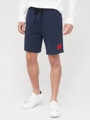 Hugo Boss Diz 212 Red Patch Logo Jersey Shorts Pastel Blue Size L Men