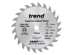 Trend CSB/11524 115mm 24T 9.5mm Craft Saw Blade