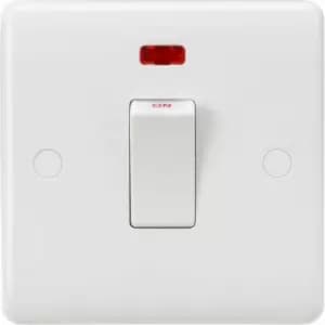 MLA Knightsbridge Curved Edge 45A 1 Gang DP Switch With Neon (White Rocker) - CU8331NW