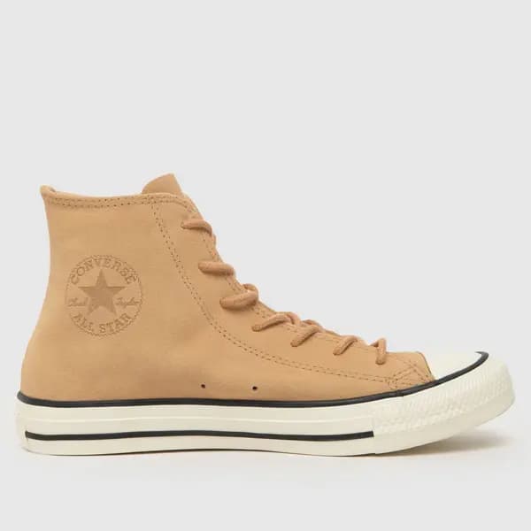 Converse all star hi mono suede trainers in beige Beige UK 3 (EU 35)
