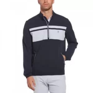 Original PENGUIN 1/4 ZIP BLOCKED Wind Jacket BLACK IRIS - L