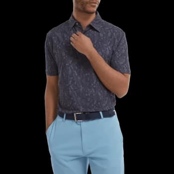 Footjoy 2022 Digital Camo Print Lisle Polo - Navy - L