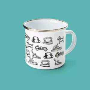 Monopoly Pieces Enamel Mug White