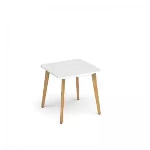 Saxon square worktable with 4 oak legs 800mm - white SDS800-WH