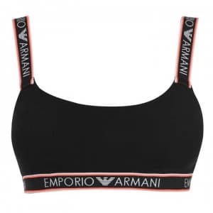Emporio Armani Logo Band Bralette Bra Nero Size L Women