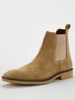 OFFICE Buster Suede Chelsea Boots - Beige, Size 6, Men