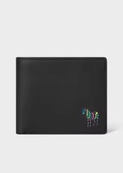 Ps Paul Smith Black 'Zebra' Leather Billfold And Coin Wallet