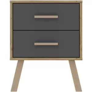 Harmony Austin 2 Drawer Bedside Table Nightstand Oak & Grey