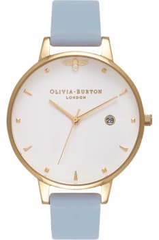 Ladies Olivia Burton Queen Bee Chalk Blue & Rose Gold Watch OB16AM123