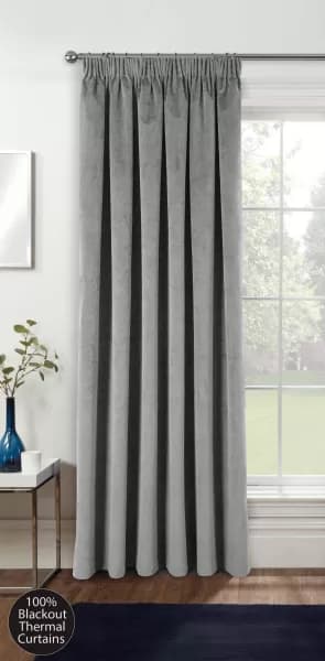 Oxford Velvet Pencil Pleat Door Curtain