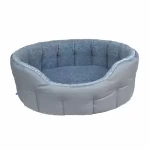 P&L Premium Bolster Dog Bed Grey Large