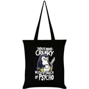 Psycho Penguin - Today's Mood: Cranky Tote Bag (One Size) (Black)