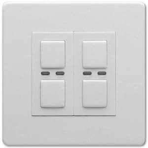 Megaman LightwaveRF 250W 2 Gang Dimmer (White) - JSJSLW420WH