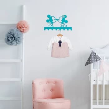 Bear - Blue Blue Metal Wall Hook