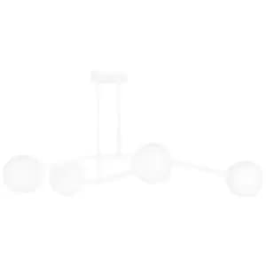 Emibig Halldor White Globe Ceiling Light with White Glass Shades, 4x E14