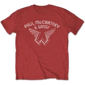 Paul McCartney - Wings Logo Mens Large T-Shirt - Red