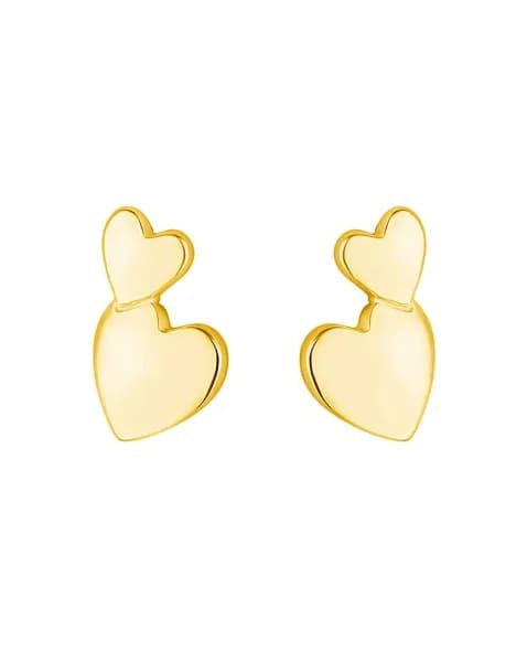 Simply Silver Mini Double Heart Earrings