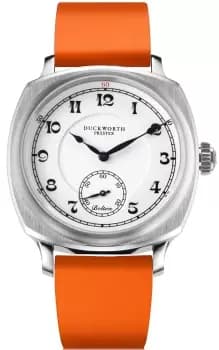 Duckworth Prestex Watch Bolton Small Seconds White Orange rubber