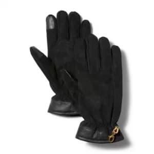 Timberland Winter Hill Leather Gloves For Men In Black Black, Size L