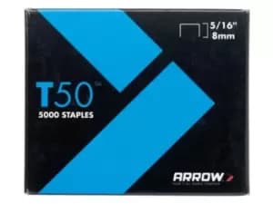 Arrow T50516 Box of 5000 8mm - 5/16in T50 Staples