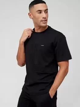 Calvin Klein Mesh Chest Pocket T-Shirt - Black, Size S, Men