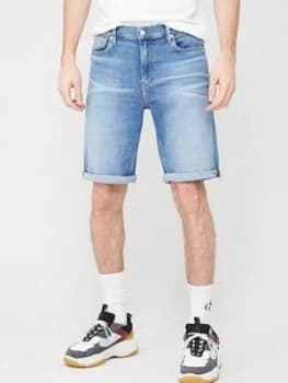 Calvin Klein Jeans Slim Fit Denim Shorts - Light Blue, Size S, Men