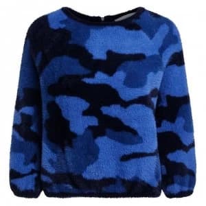 Oui Blue Camo Jumper - Dk Blue 0565