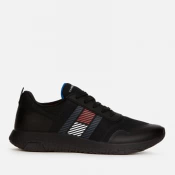 Tommy Hilfiger Mens Lightweight Flag Mix Running Style Trainers - Black - UK 10.5