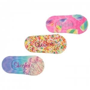 Skechers Printed Liner Socks 3 Pack Girls - Blue