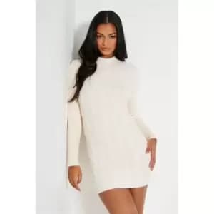I Saw It First Cable Knit Mini Dress - White