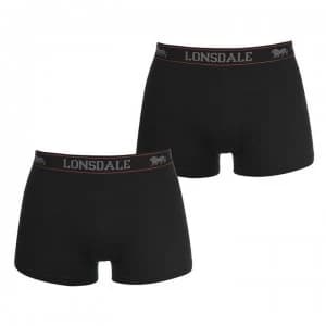 Lonsdale 2 Pack Trunks Mens - Black