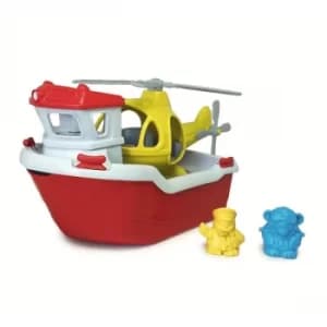 Green Toys Rescue Boat with Helicopter