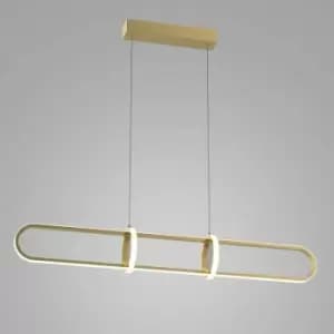 Netlighting Modern LED Hanging Pendant Golden, Warm White 3000K 1300lm Dimmable