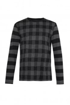 Mens French Connection Buffalo Pique Check Top Black Grey