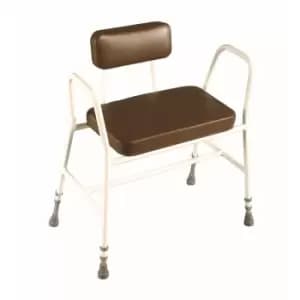 Extra Wide Perching Stool with Arms & Padded Back