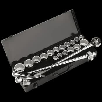 Sealey 22 Piece 3/4" Drive Bi Hexagon WallDrive Socket Set Metric and Imperial 3/4"