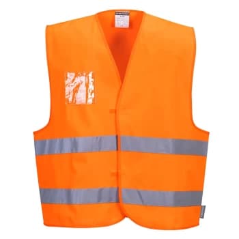Portwest Dual ID Holder Class 2 Hi Vis Waistcoat Orange 2XL / 3XL