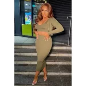 I Saw It First Cropped Knitted Cardigan - Green