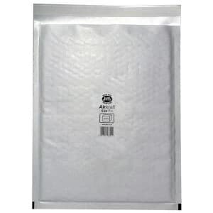 Jiffy Airkraft Size 7 Postal Bags Bubble lined Peel and Seal 340x445mm White 1 x Pack of 50 Bags