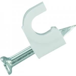 Wickes Round Cable Clips - White 5mm Pack of 50