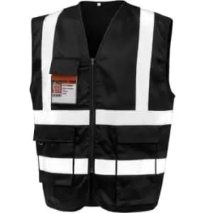 WORK-GUARD by Result Unisex Adult Heavy Duty Security Vest (M) (Black) - Black