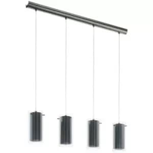 Netlighting Pinto 4 Lamp Straight Bar Pendant Ceiling Light Satin Nickel